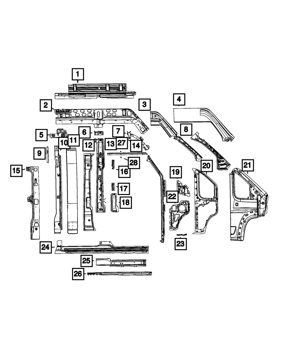 A Pillar Inner Panel - Mopar (68595850aa)