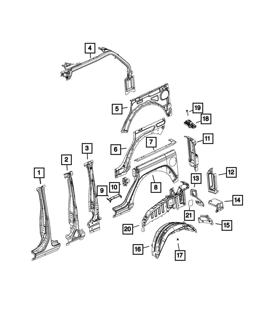 Quarter Inner Panel, Right - Mopar (68601032AA) - view 7