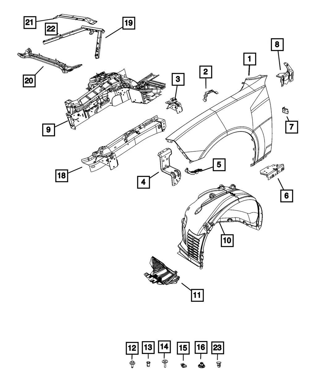 Fender Mounting Bracket, Left - Mopar (68601839AA)