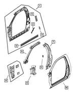B-Pillar Reinforcement, Left - Mopar (68608997aa) - view 14