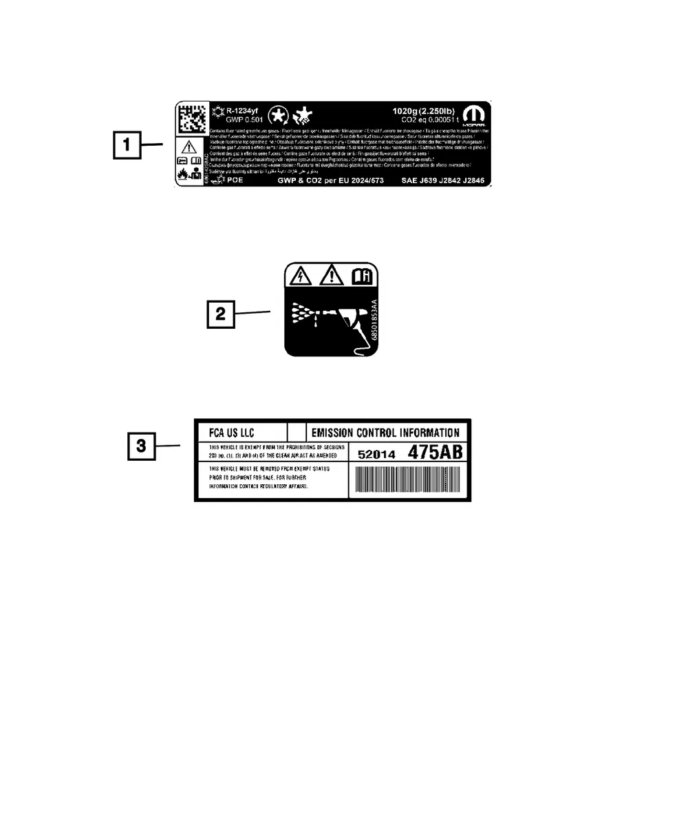 Air Conditioning System Label - Mopar (68614258AA)