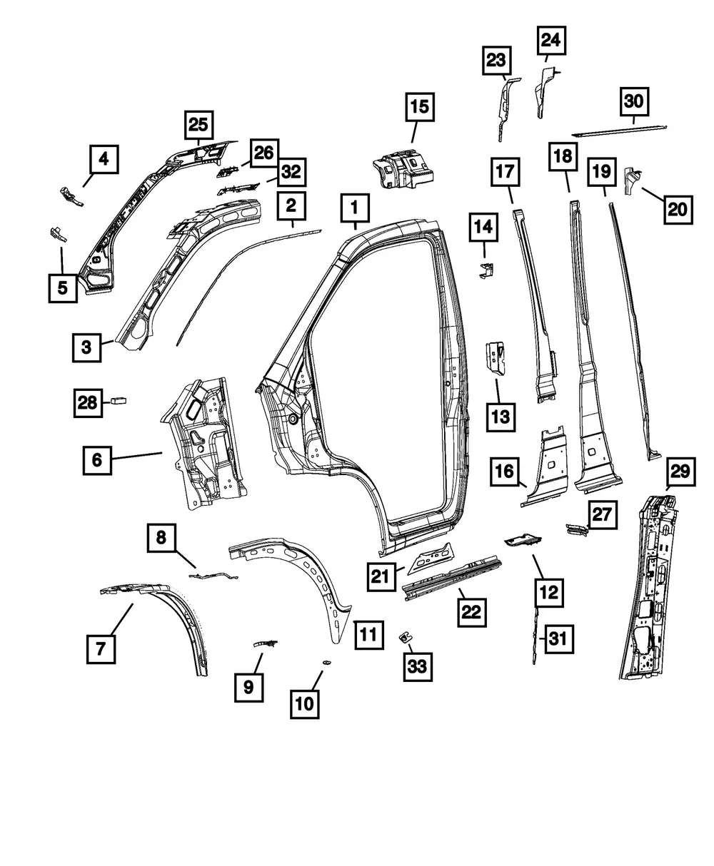 B-Pillar Reinforcement - Mopar (68614378AA)