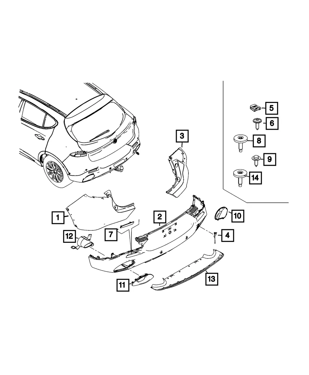 Rear Lower Fascia - Mopar (68616909aa)
