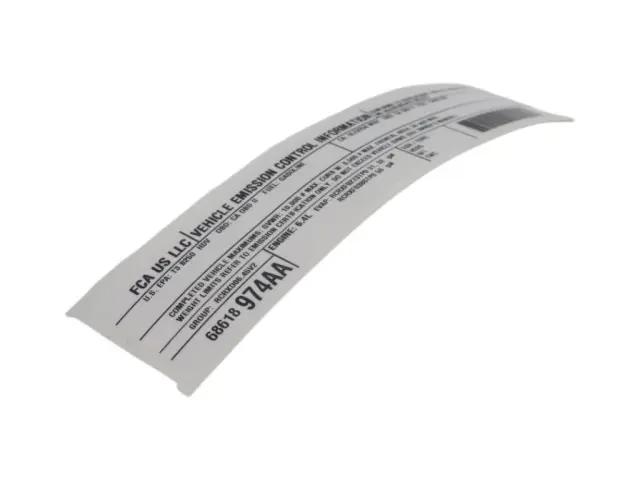 Vehicle Emission Control Information Label - Mopar (68618974AA)
