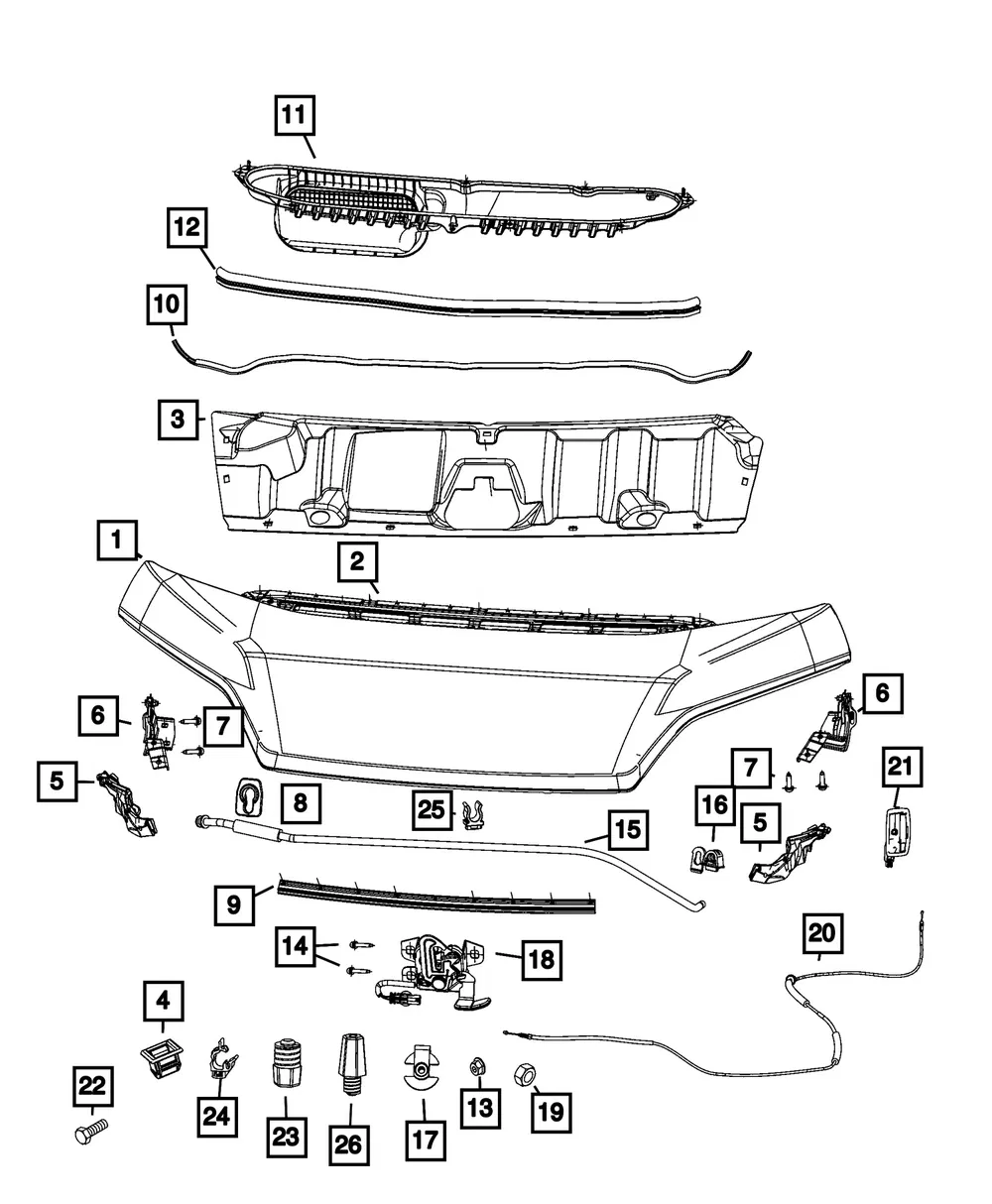 Hood - Mopar (68623872AA)