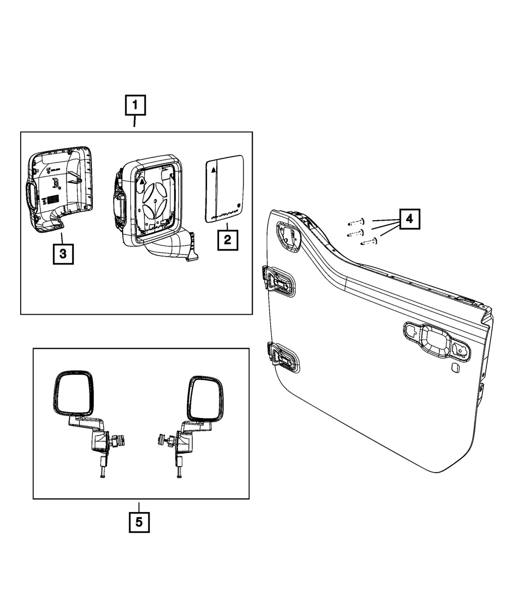 Outside Rear-View Mirror, Right - Mopar (68628276AA)
