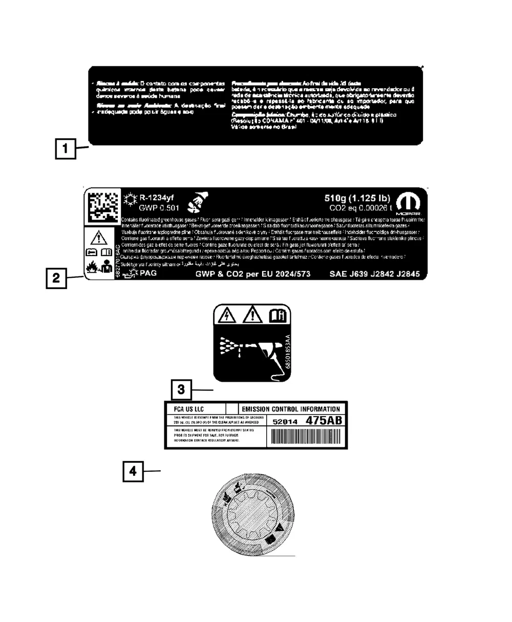 Air Conditioning System Label - Mopar (68628459AA) - view 3