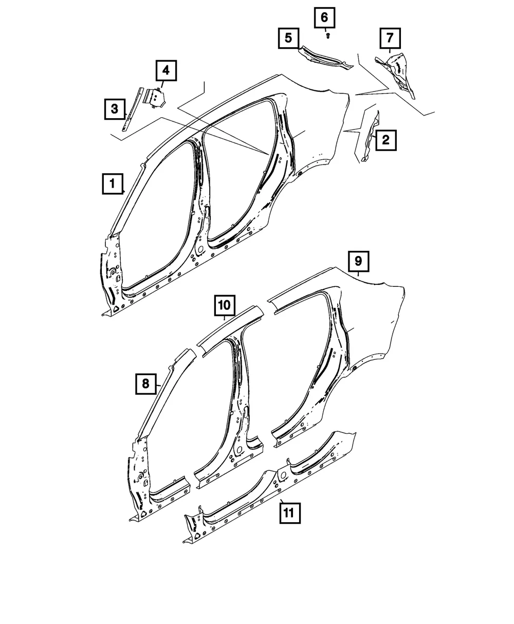 B Pillar Outer Panel, Right - Mopar (68629136AA)