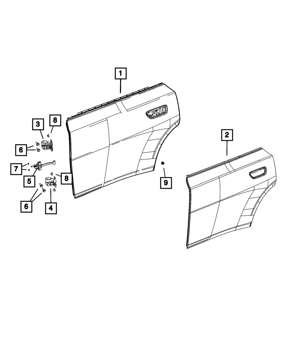 Front Door Lower Hinge, Left - Mopar (68631167AB)