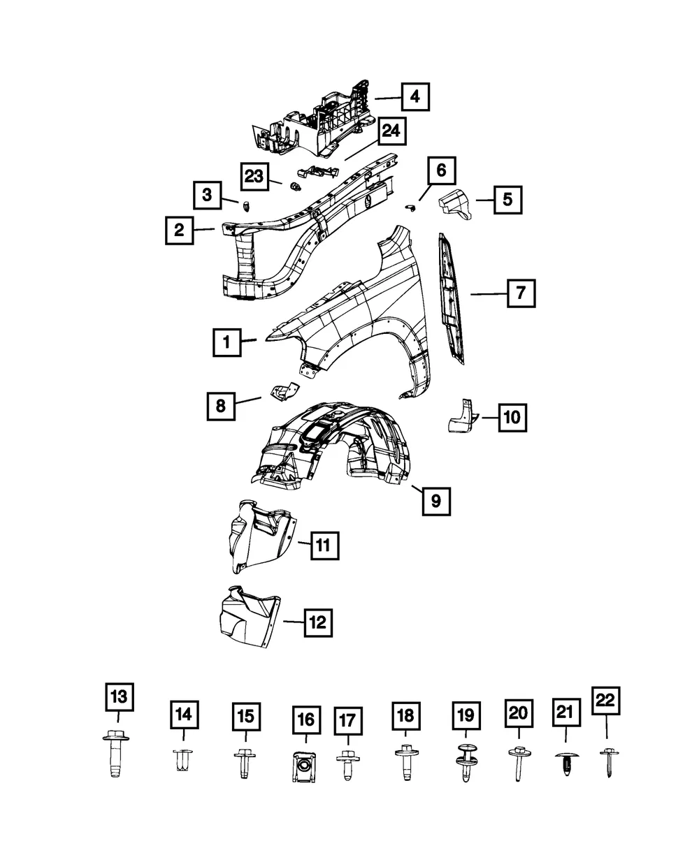 Fender Mounting Front Bracket, Left - Mopar (68632533AB) - view 6