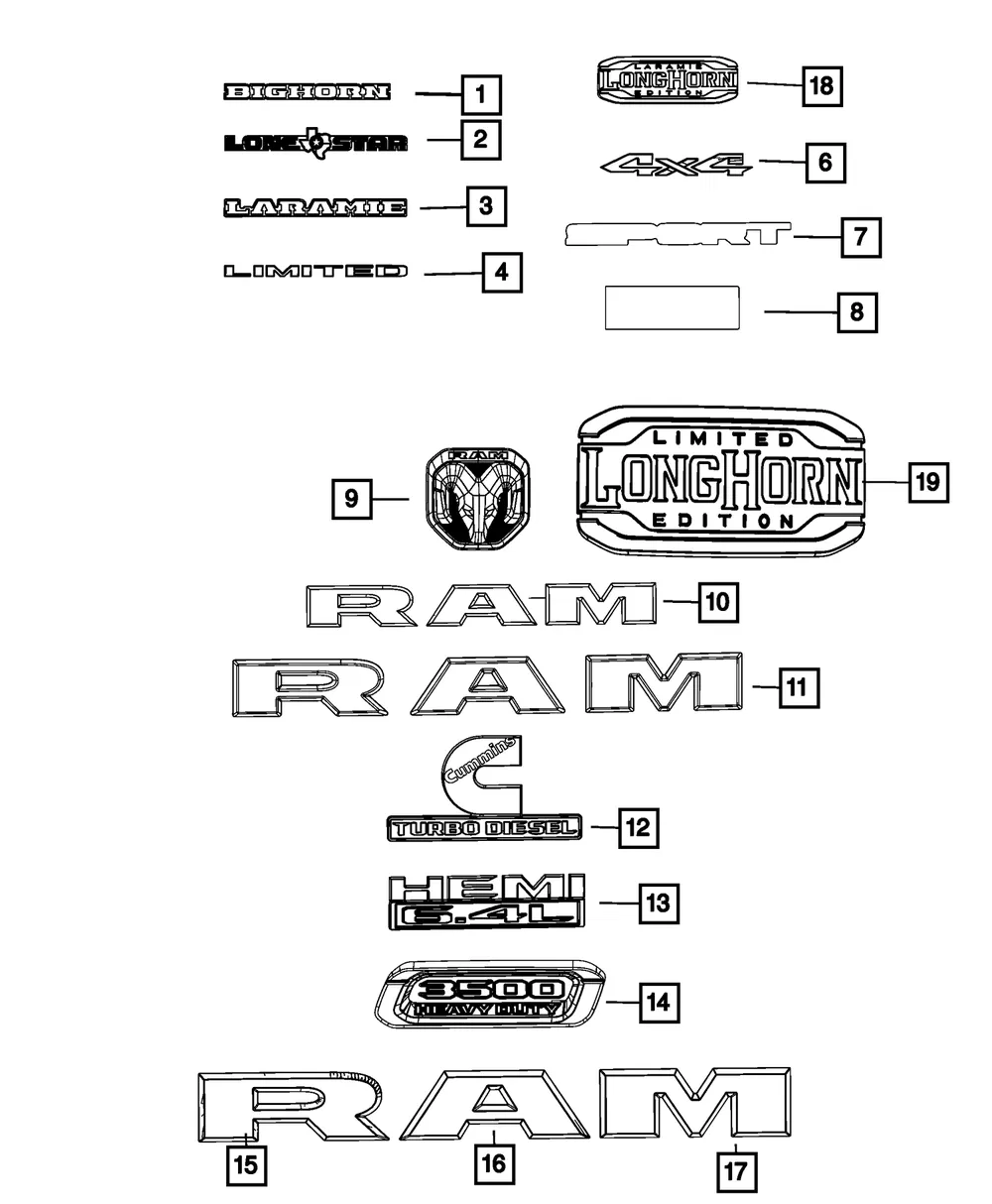 Nameplate, Right - Mopar (68632972AA) - view 5