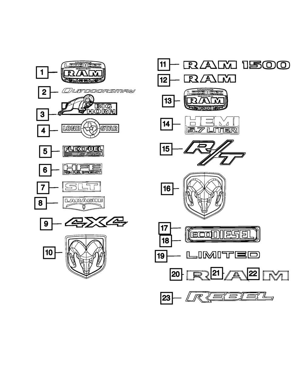 Tailgate Nameplate - Mopar (68633213AA) - view 7