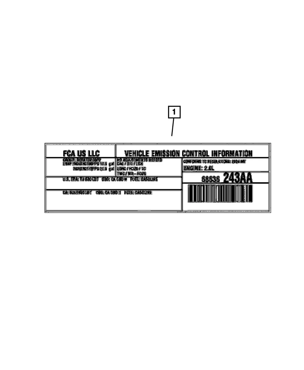 Vehicle Emission Control Information Label - Mopar (68636256AA)