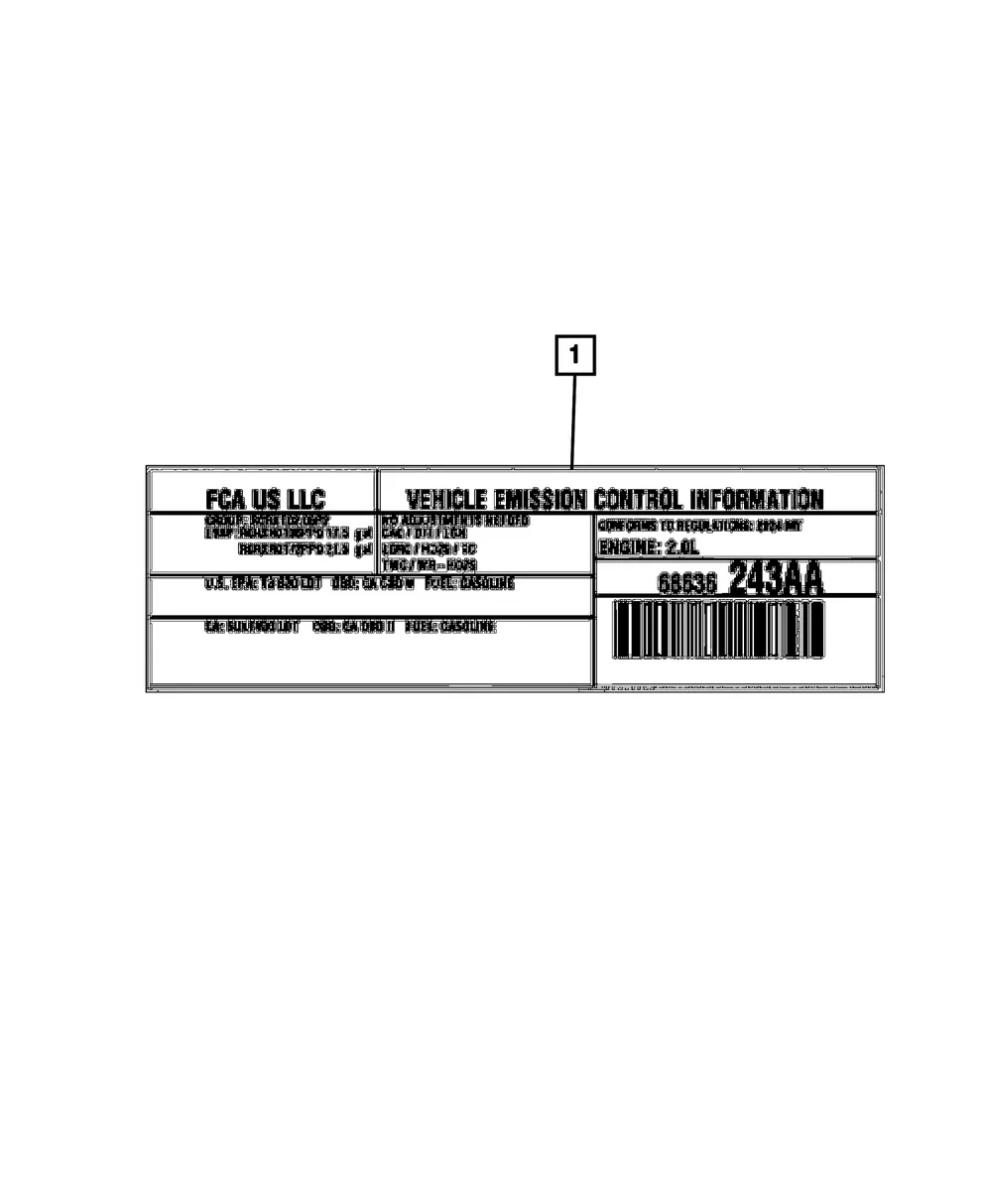 Vehicle Emission Control Information Label - Mopar (68636259AA)