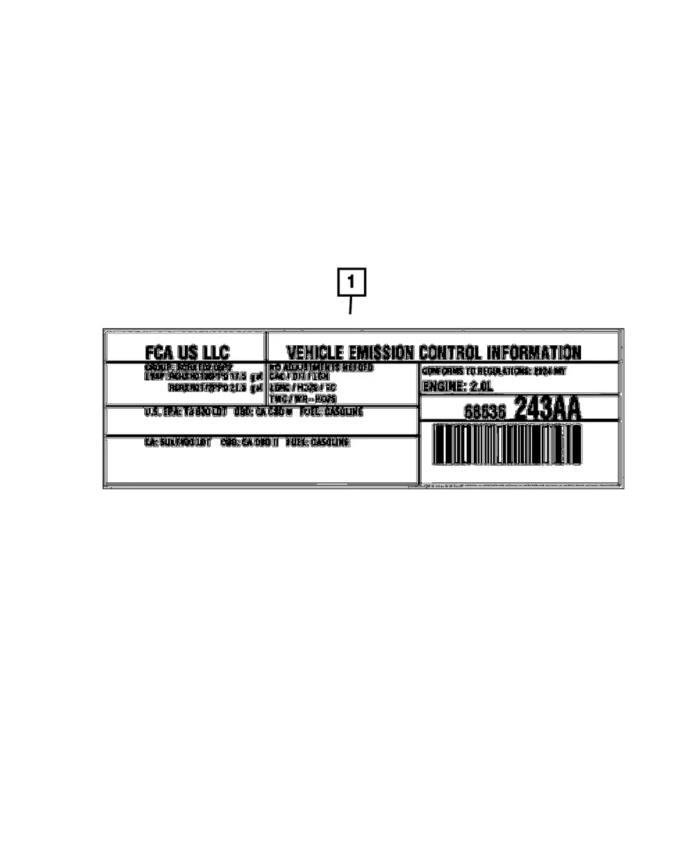 Vehicle Emission Control Information Label - Mopar (68642457AA)