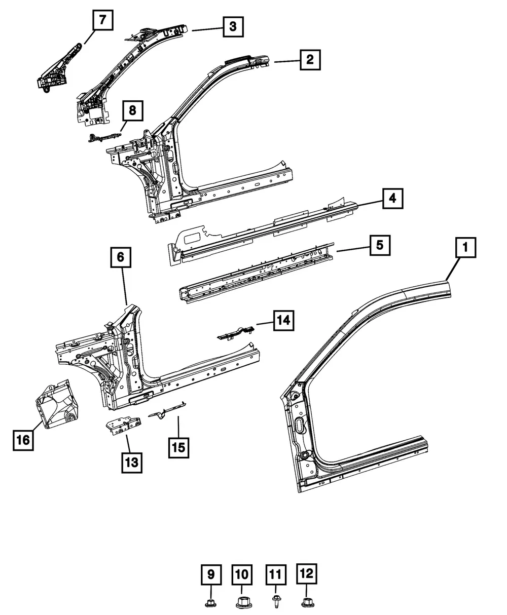 A-Pillar Insert, Left - Mopar (68645571AB)