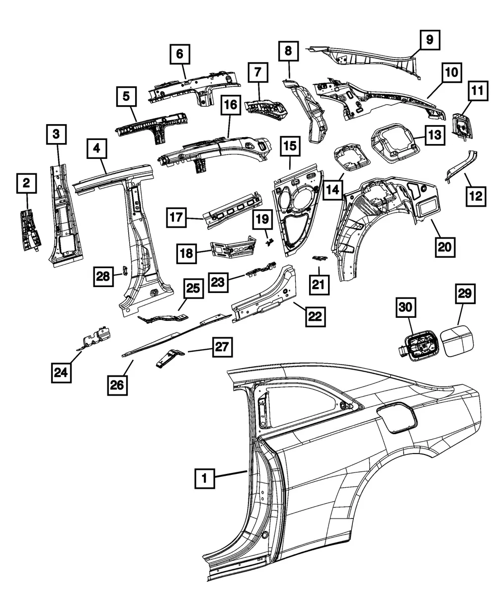 B-Pillar Insert, Right - Mopar (68648036AC)