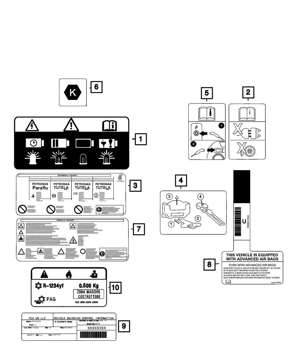 Charging Cautions Label - Mopar (68655795AA)
