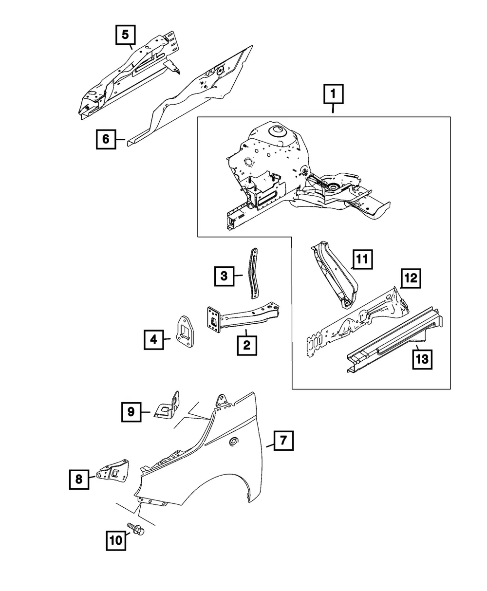Fender Bracket - Mopar (68656004AA)
