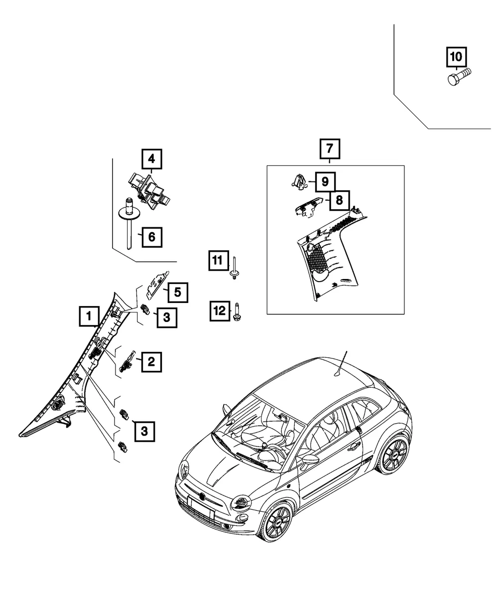 A-Pillar Bracket, Right - Mopar (68656423AA)