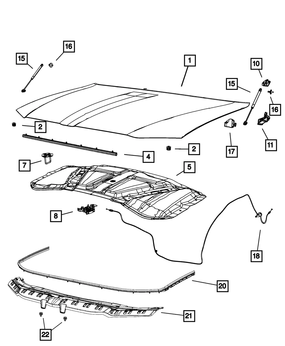 Hood - Mopar (68660681AA) - view 4