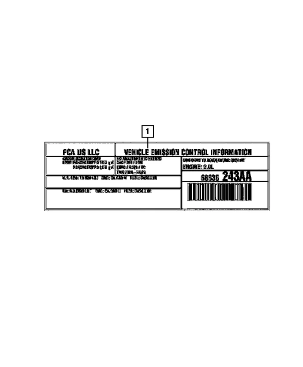 Vehicle Emission Control Information Label - Mopar (68661736AA)