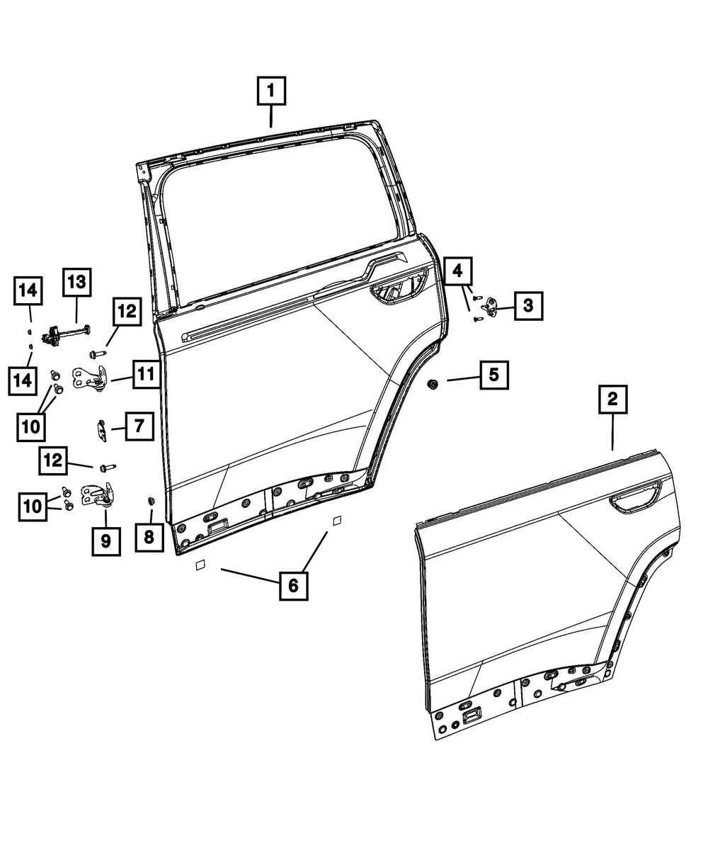 Door Upper Hinge, Right - Mopar (68663506AA)