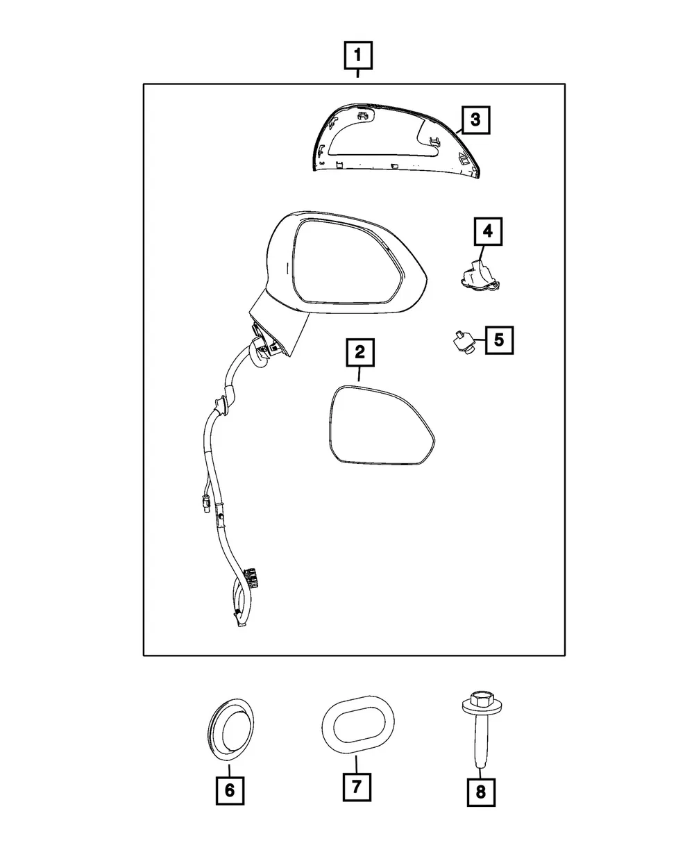 Outside Rear-View Mirror, Left - Mopar (68666301AC) - view 4