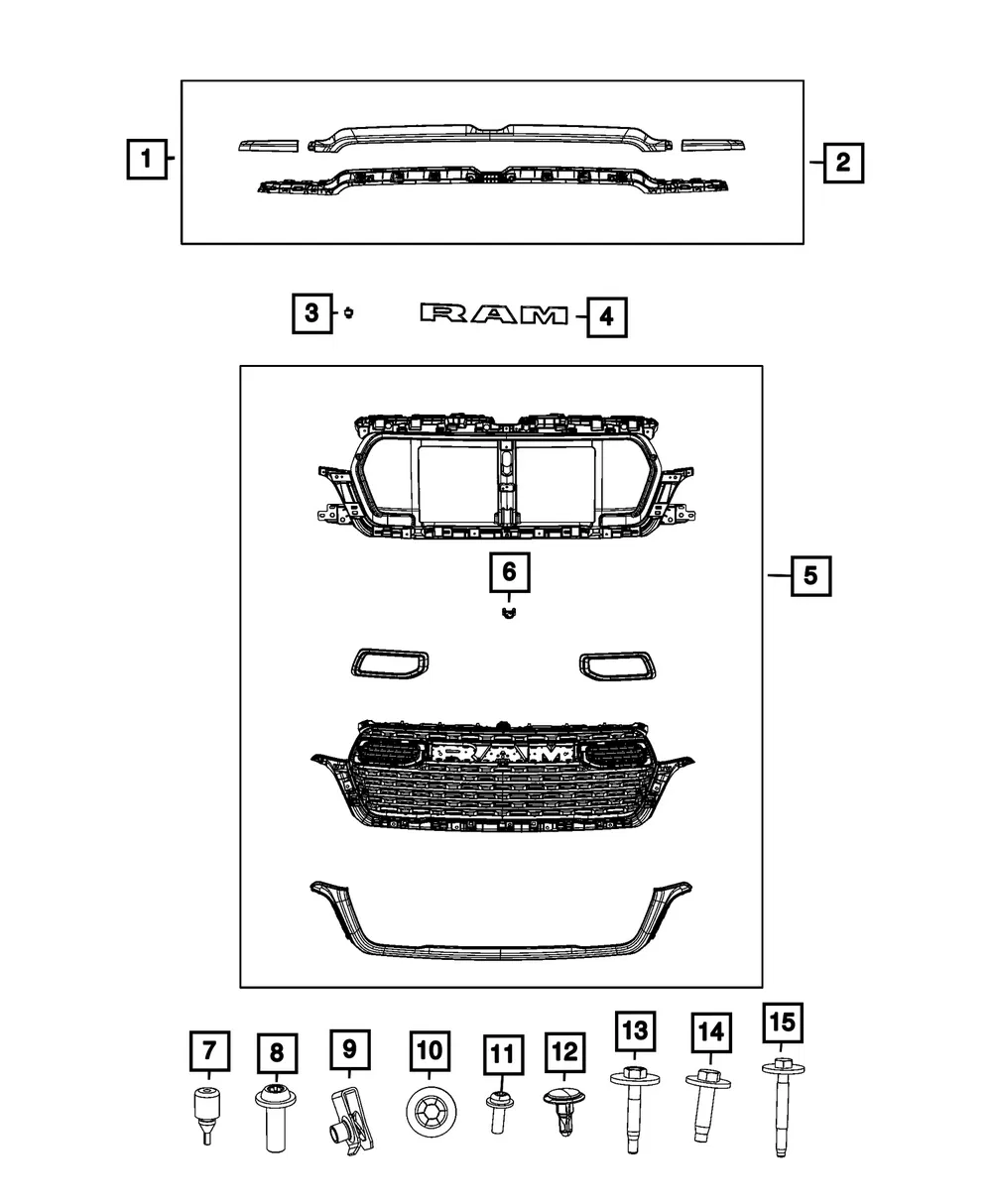 Complete Grille Kit - Mopar (68668815AA)