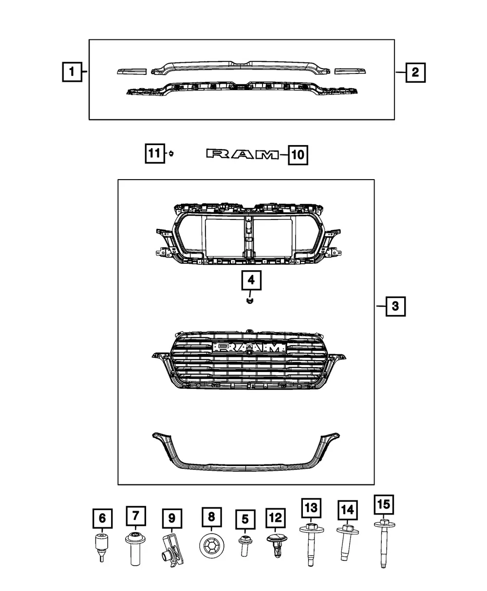 Complete Grille Kit - Mopar (68668819AA)