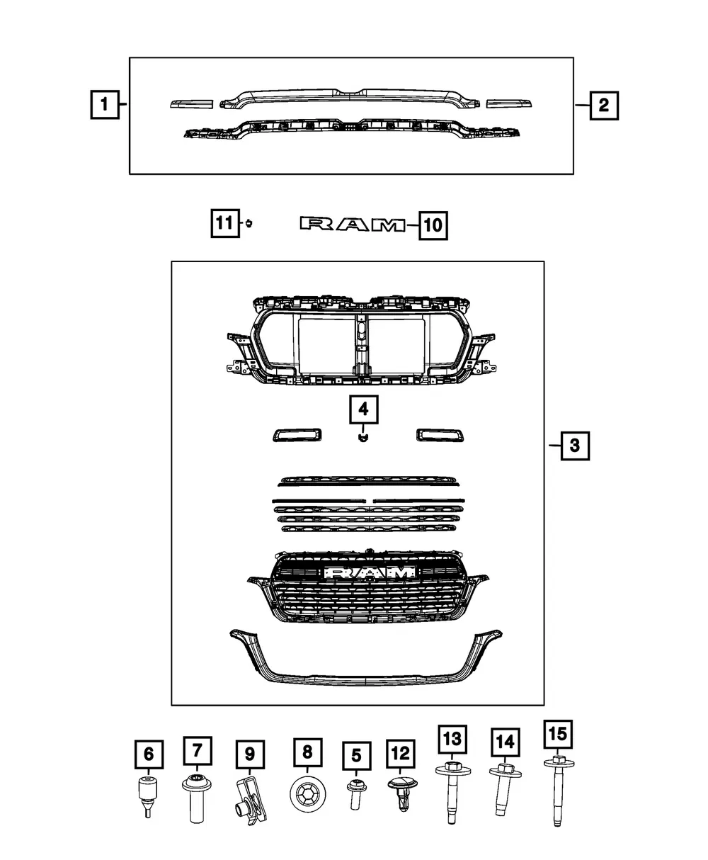 Complete Grille Kit - Mopar (68668829AA)