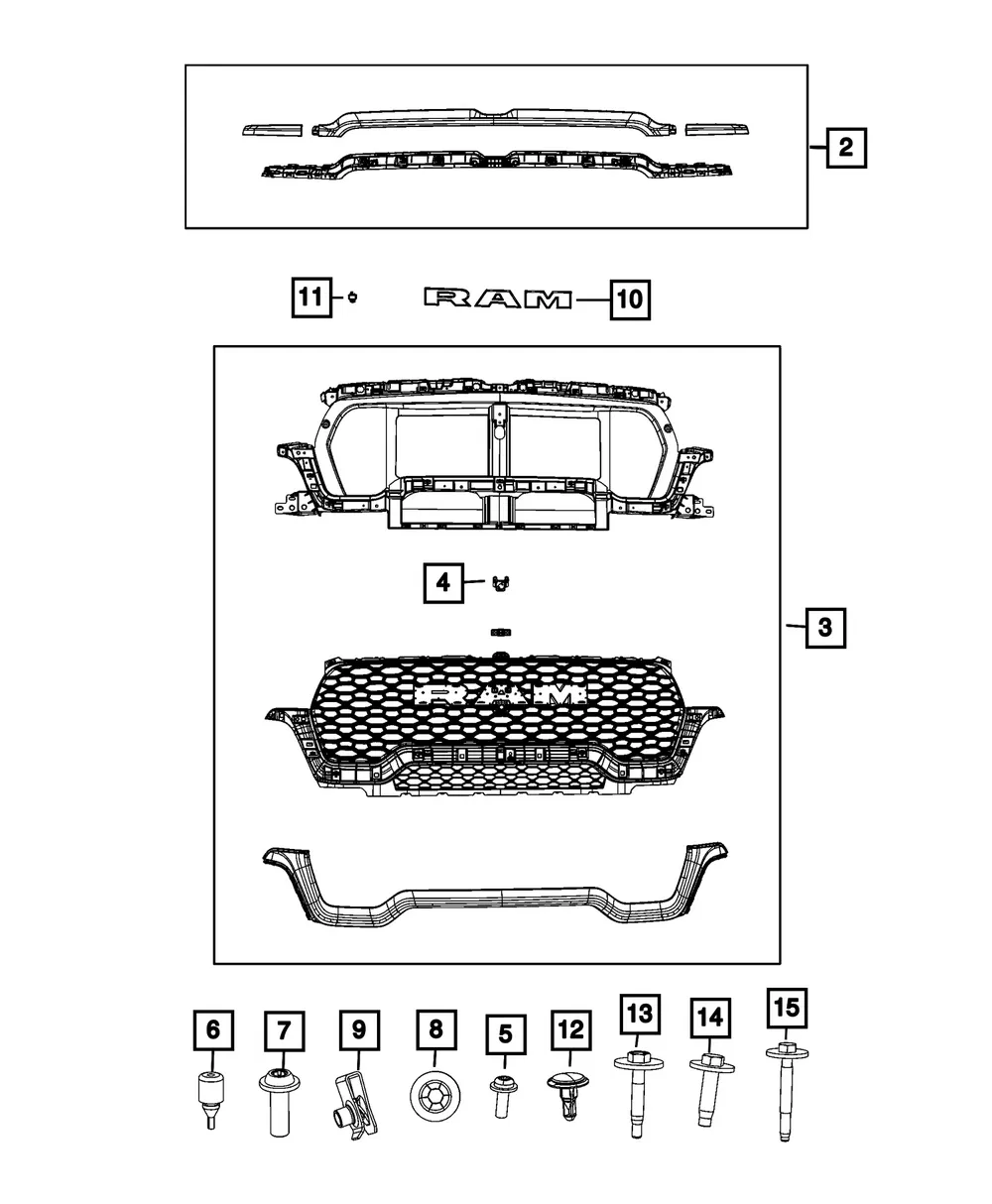 Complete Grille Kit - Mopar (68668835AA)