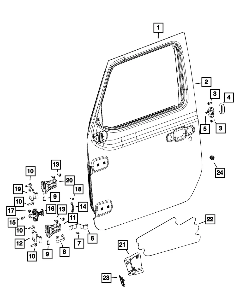 Door Hinge, Right - Mopar (68672206AB)
