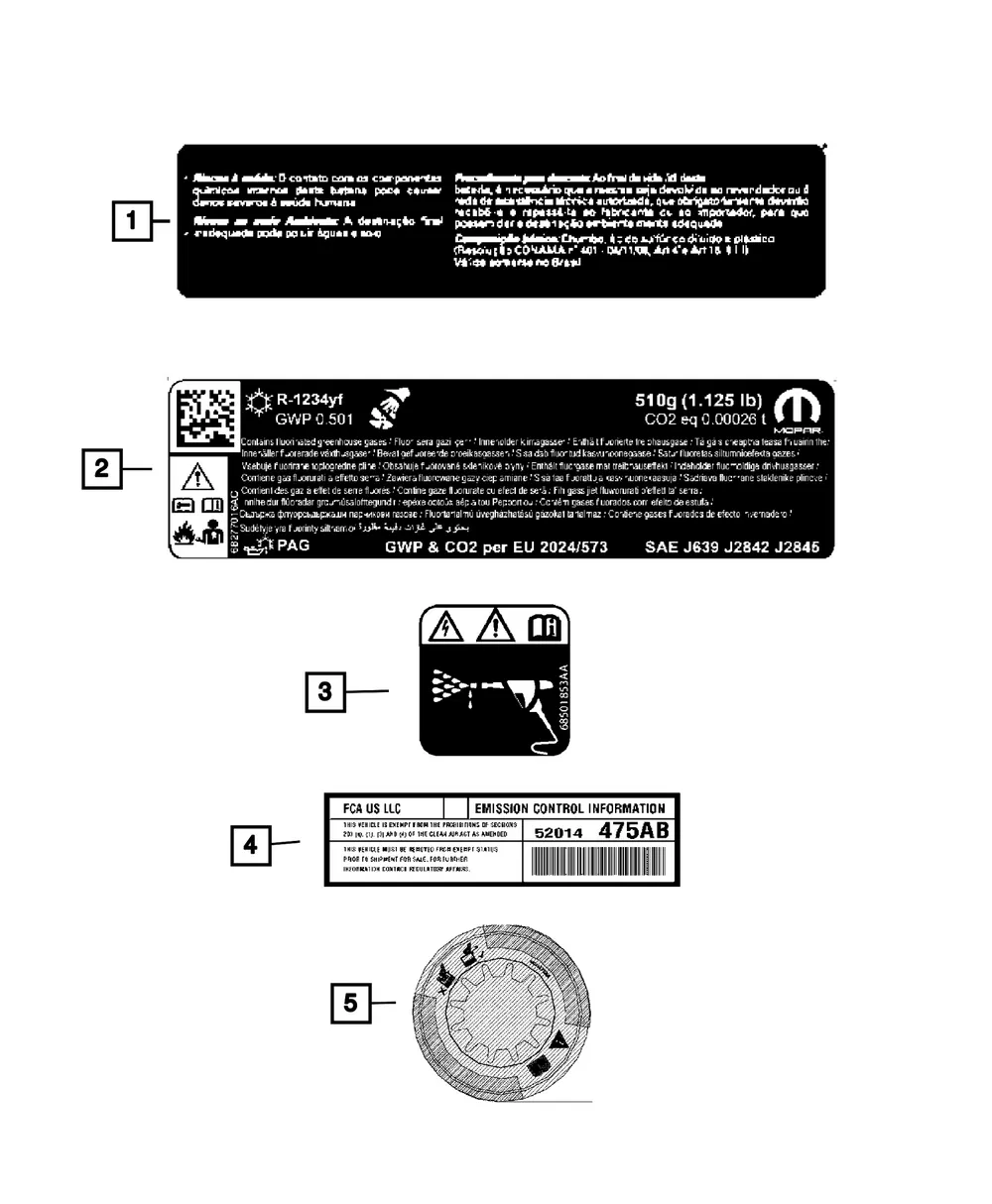 Air Conditioning System Label - Mopar (68677843AB)