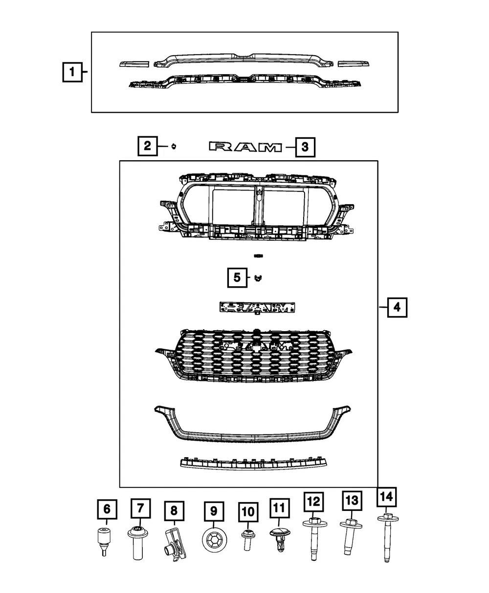 Grille Bumper - Mopar (68688978AA)