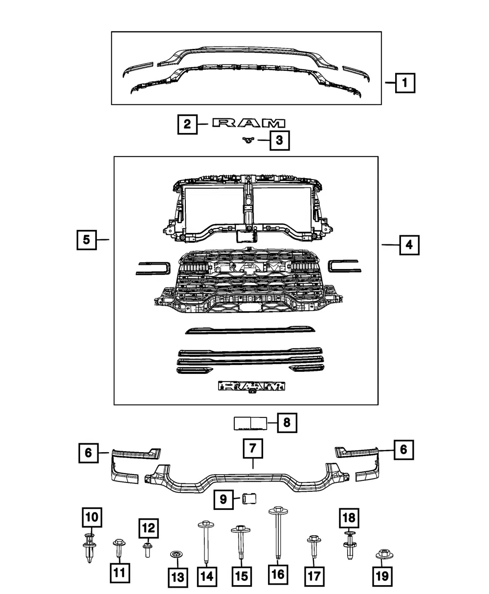 Radiator Grille - Mopar (68719404AB)