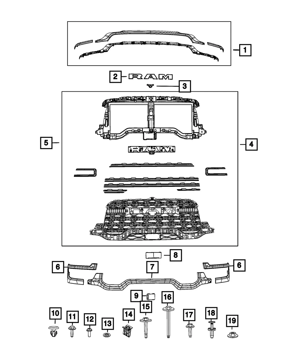 Radiator Grille - Mopar (68719412AC)