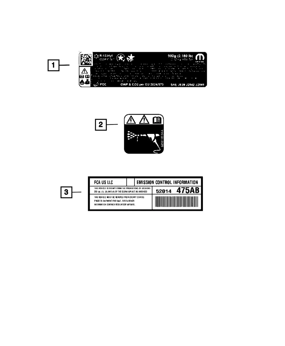 Air Conditioning System Label - Mopar (68723562AA)