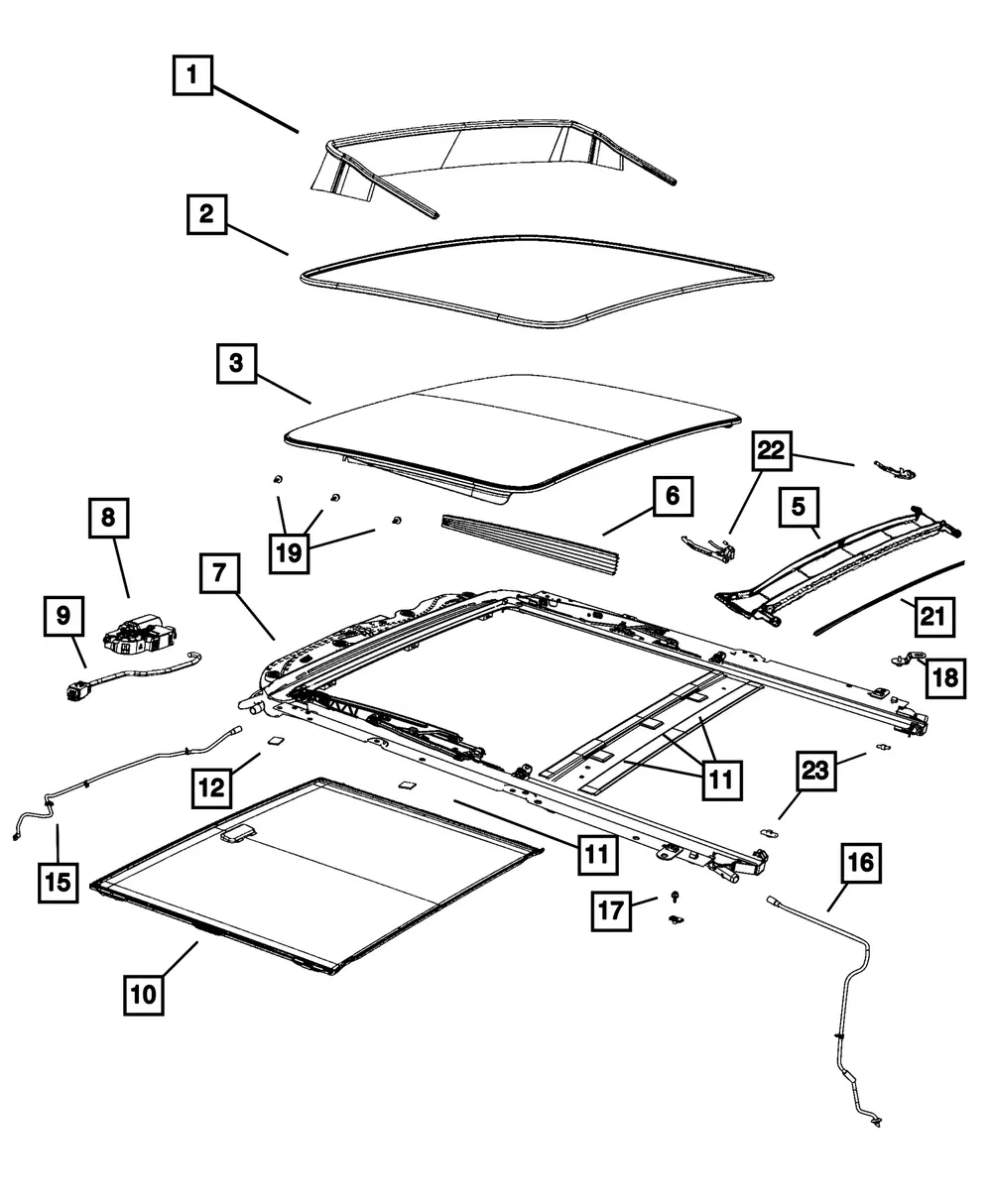 Sunroof Glass Screw - Mopar (68729211AA)