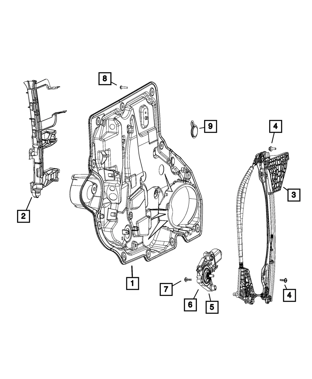 Window Regulator Motor, Left - Mopar (68740757AA)