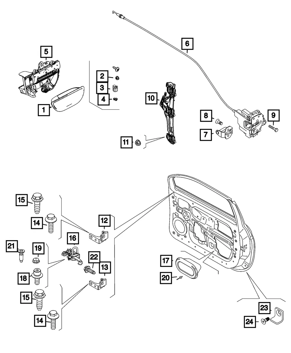 Door Handle Bracket, Left - Mopar (68742785AA)