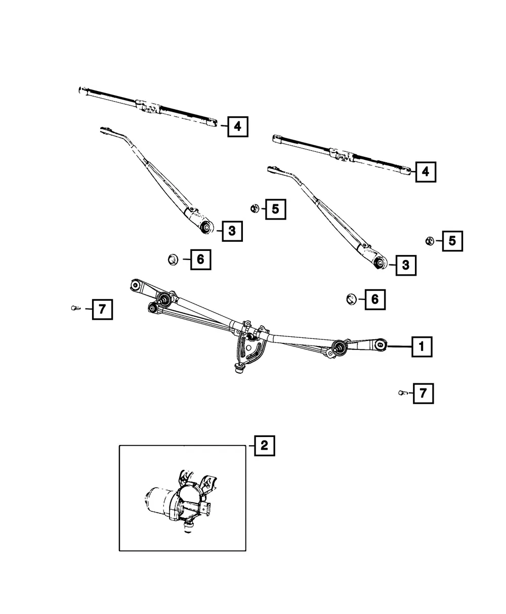 Windshield Wiper Motor - Mopar (68744885AA)
