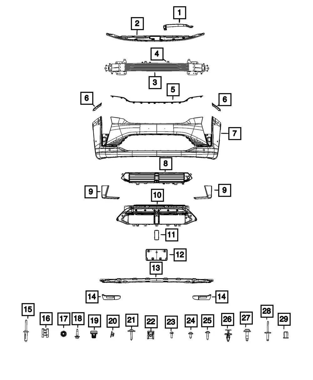 Front Upper Fascia - Mopar (68765599AB)