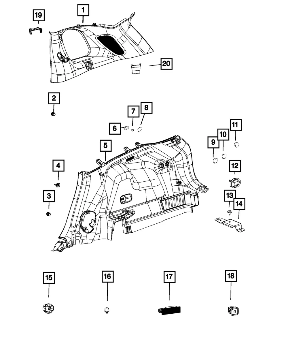 Upper Quarter Trim Cap - Passenger Side (RH) - Mopar (6BV98HL1AC) - view 4