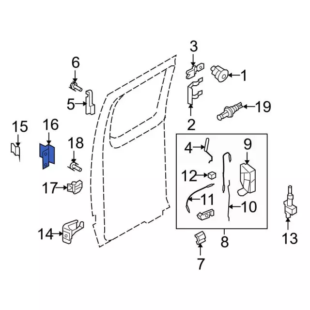 Lower Hinge - Ford (6C2Z-1522810-A) - view 6