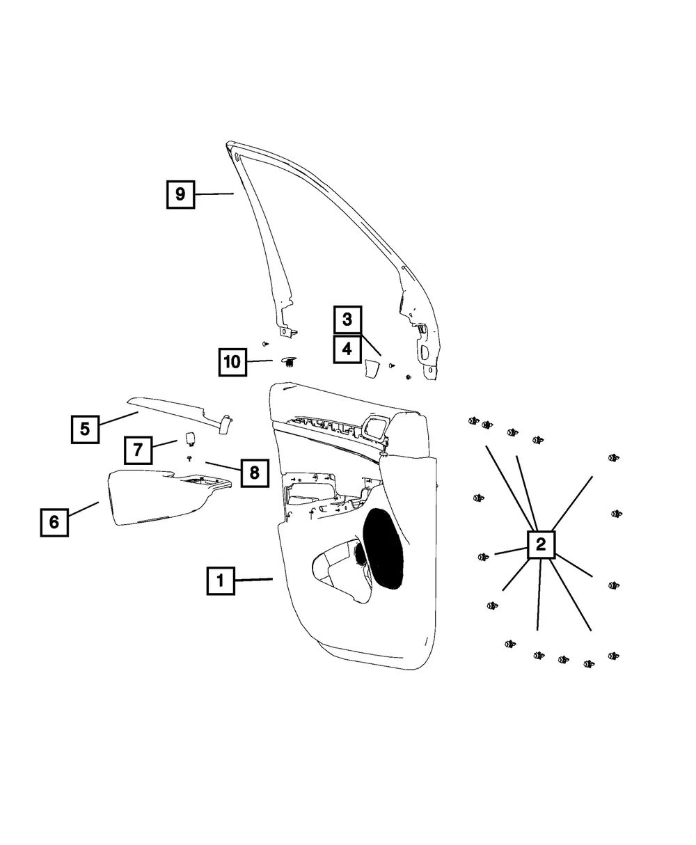 Front Door Trim Armrest, Left - Mopar (6EV99DX9AA) - view 7