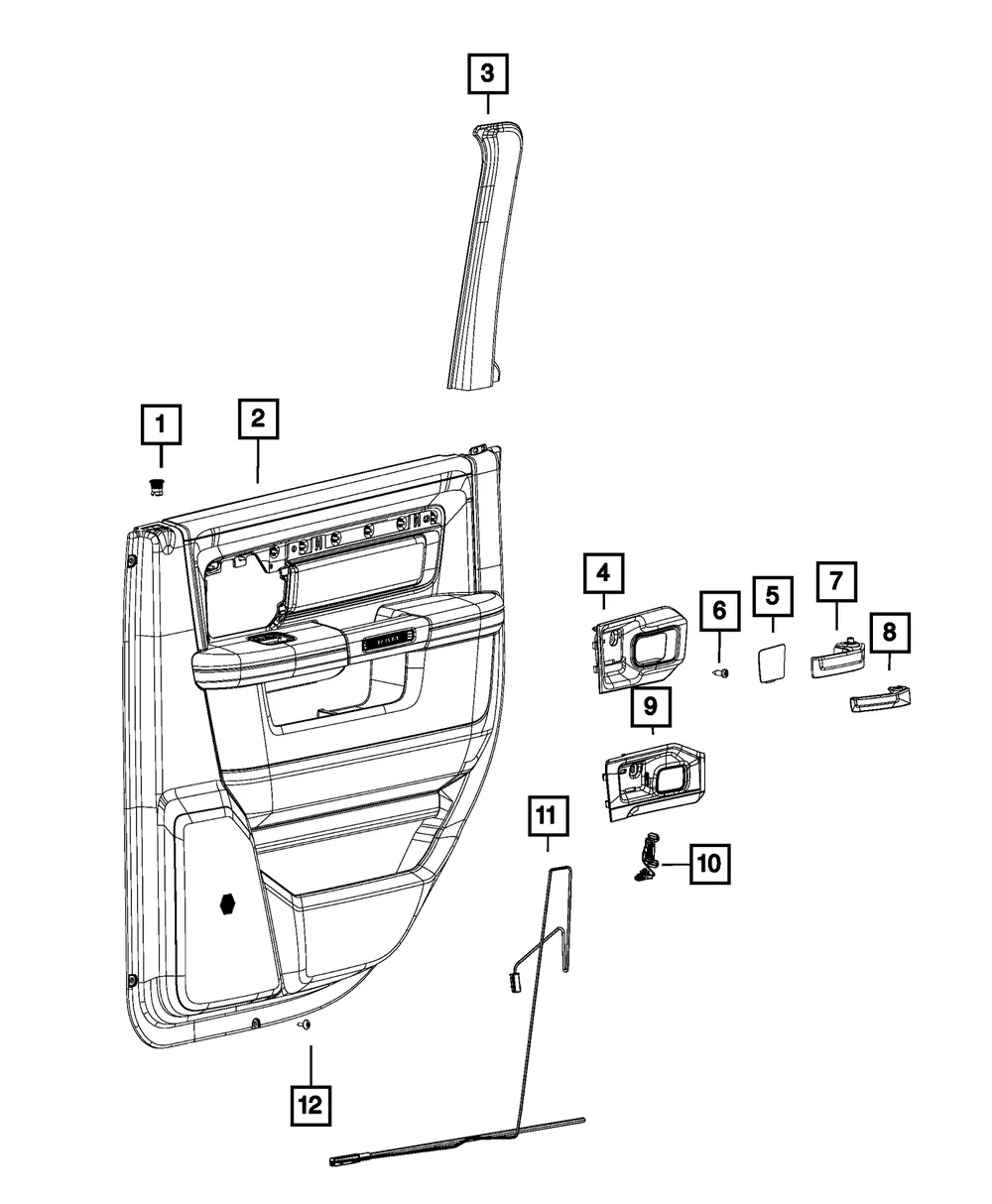 Handle, Inside Cap - Passenger Side (RH) - Mopar (6NH28HL1AA)