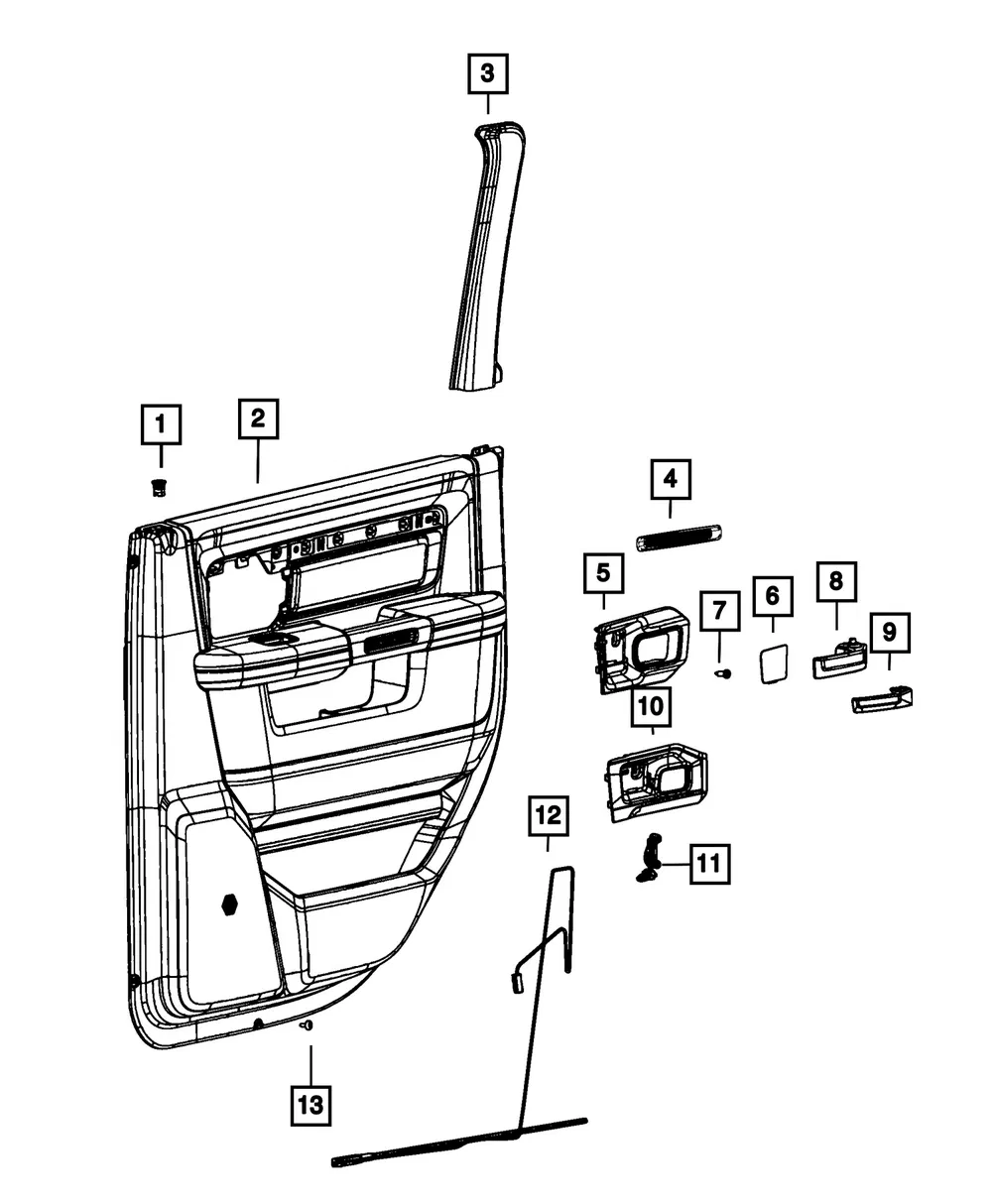 Handle, Inside Cap - Passenger Side (RH) - Mopar (6NH28TX7AA) - view 2