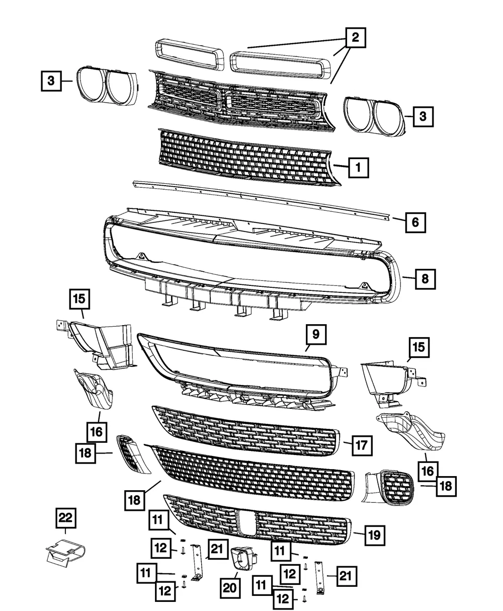 Radiator Grille - Mopar (6NT89RXFAA) - view 5
