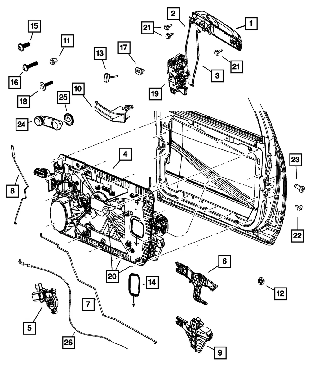 Handle, Outside - Driver's Side (LH) - Mopar (6NV611GZAD)